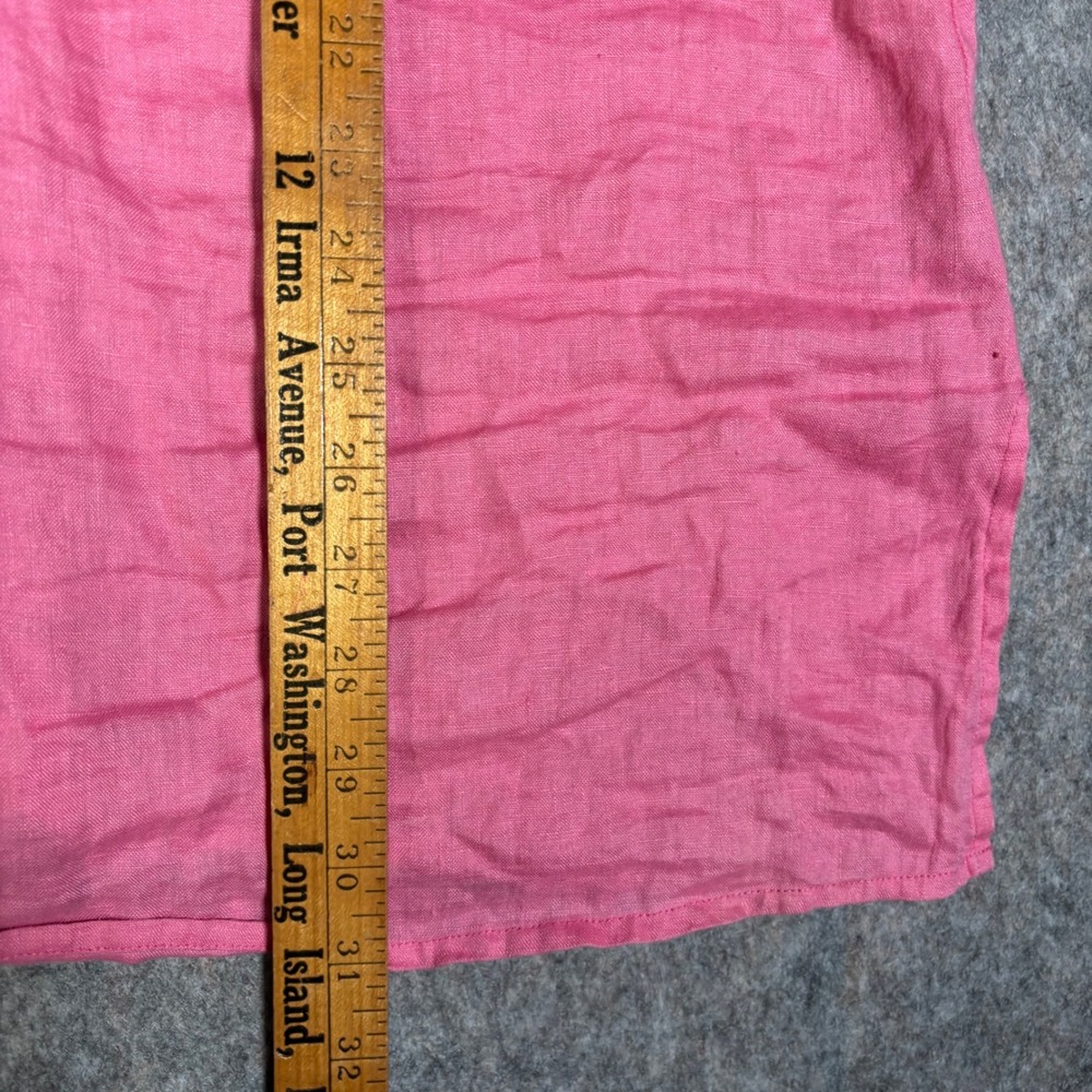 Blue Saks Fifth Avenue Tunic Womens Large Pink Linen Embroidered boho coastal - Picture 8 of 10